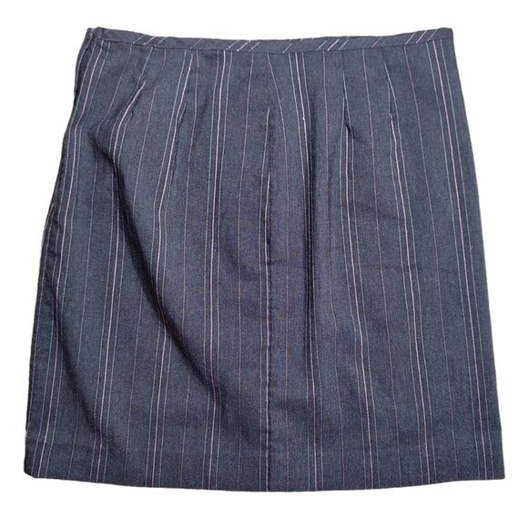 Vintage Y2K 2000s Pink White Striped Black Preppy Office Siren Low Waist Skirt - Picture 4 of 6
